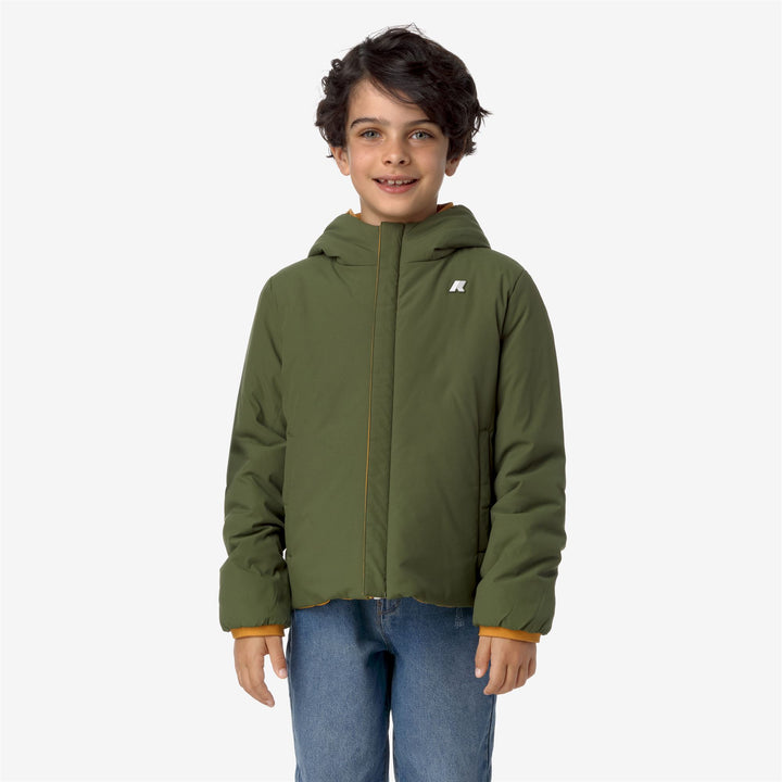 Jackets Boy P. JACK ST WARM DOUBLE Short YELLOW INCA - GREEN CYPRESS Detail Double				