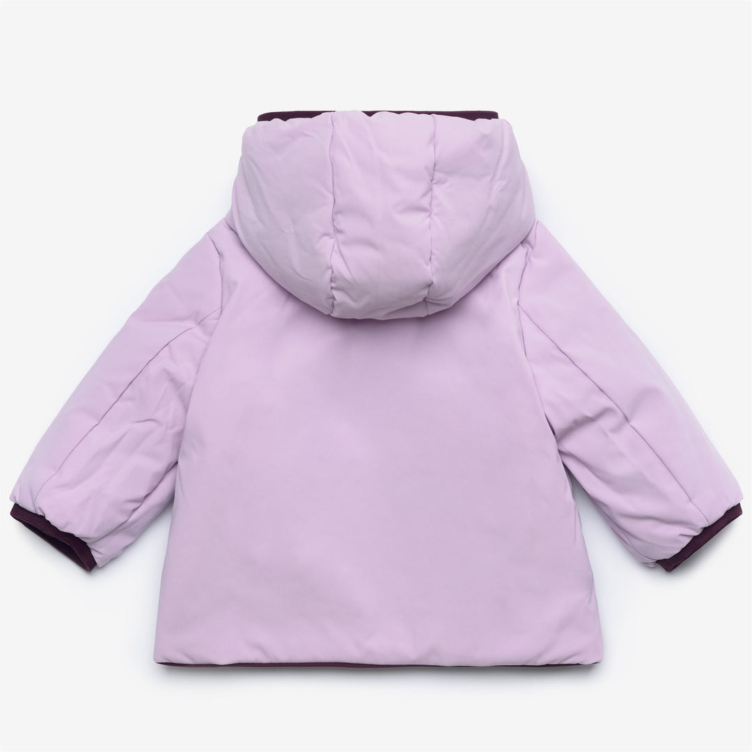 Jackets Kid unisex E. JACK ST WARM REVERSIBLE Short VIOLET DK PURPLE - VIOLET LT LILAC Dressed Back (jpg Rgb)		