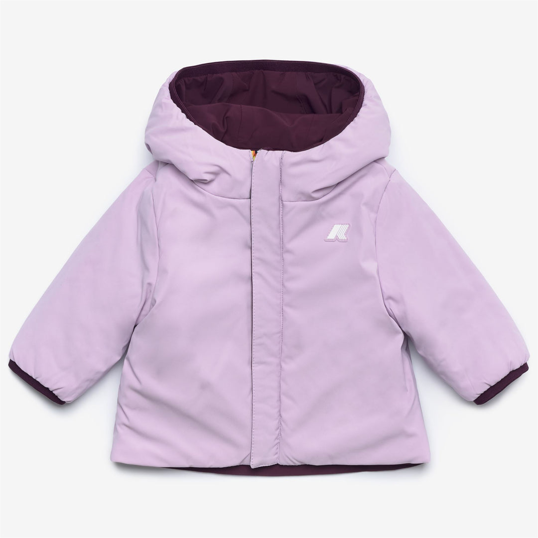 Jackets Kid unisex E. JACK ST WARM REVERSIBLE Short VIOLET DK PURPLE - VIOLET LT LILAC Dressed Side (jpg Rgb)		