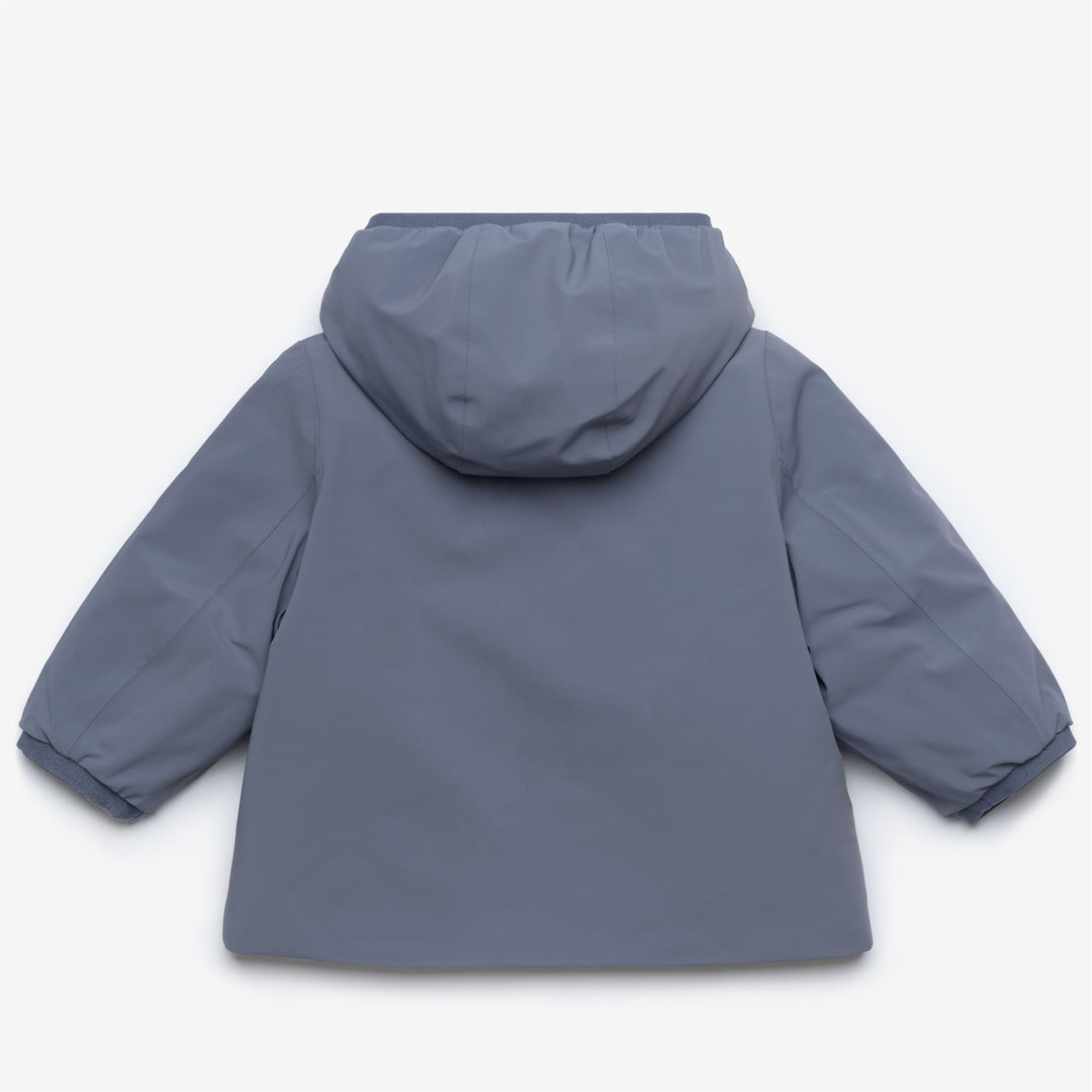 Jackets Kid unisex E. JACK ST WARM REVERSIBLE Short GREY BLUE AVIO - BEIGE GREY Dressed Front (jpg Rgb)	