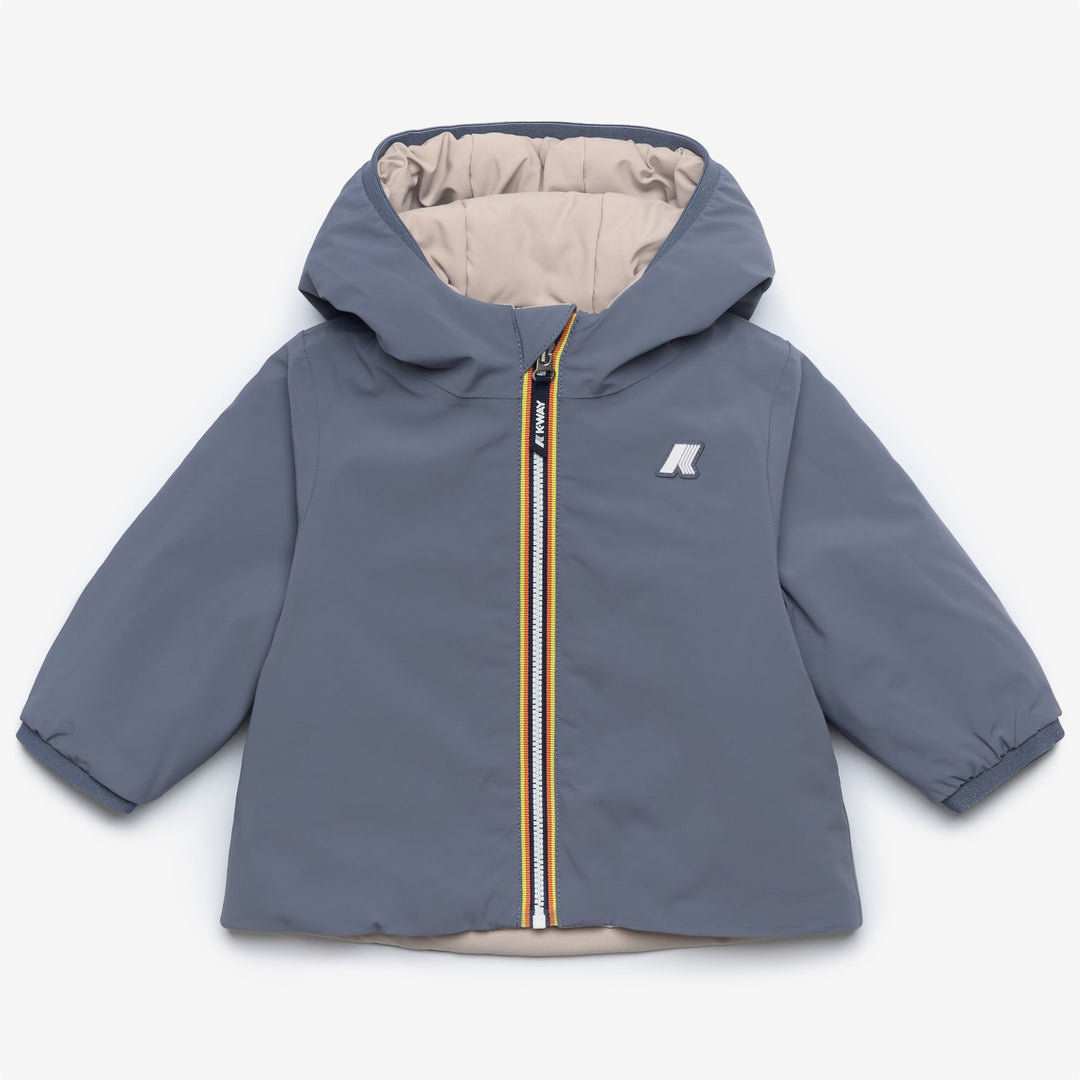 Jackets Kid unisex E. JACK ST WARM DOUBLE Short GREY BLUE AVIO - BEIGE GREY Photo (jpg Rgb)			