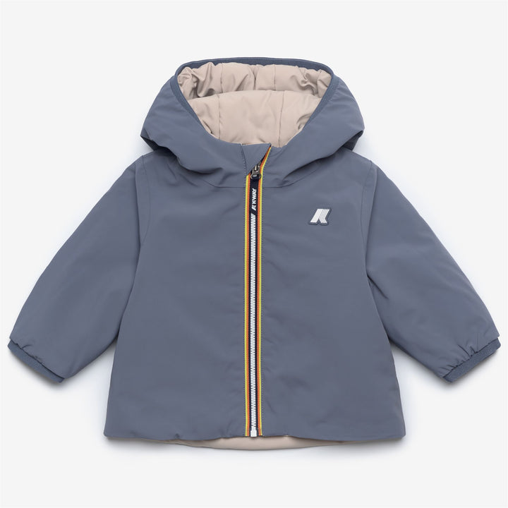 Jackets Kid unisex E. JACK ST WARM DOUBLE Short GREY BLUE AVIO - BEIGE GREY Photo (jpg Rgb)			