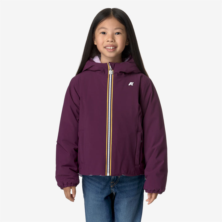 Jackets Girl P. LILY ST WARM DOUBLE Short VIOLET DK PURPLE - VIOLET LT LILAC Dressed Back (jpg Rgb)		