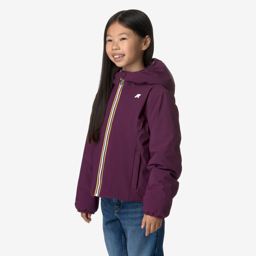 Jackets Girl P. LILY ST WARM DOUBLE Short VIOLET DK PURPLE - VIOLET LT LILAC Detail (jpg Rgb)			