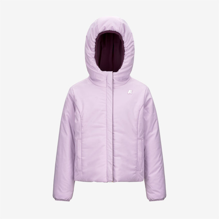 Jackets Girl P. LILY ST WARM DOUBLE Short VIOLET DK PURPLE - VIOLET LT LILAC Dressed Front (jpg Rgb)	