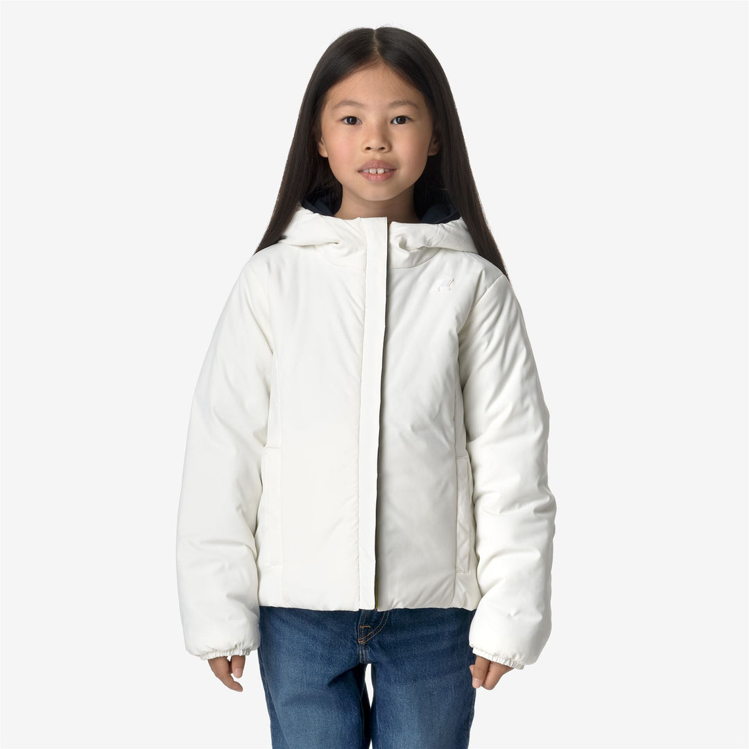 Jackets Girl P. LILY ST WARM DOUBLE Short BLUE DEPTH - WHITE GARDENIA Detail Double				