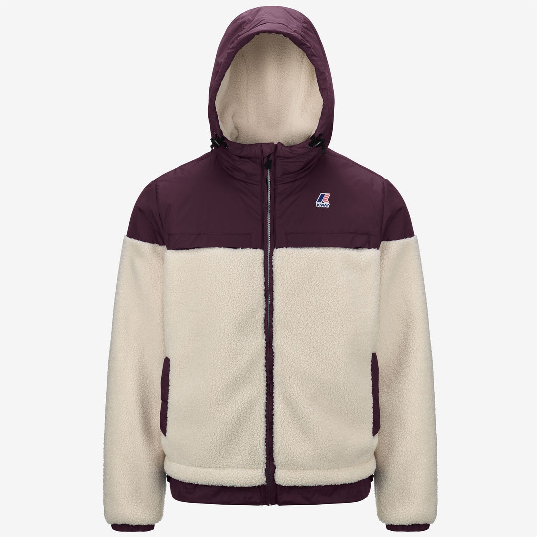 Fleece Unisex LE VRAI 3.0 JILDAZ ORSETTO Jacket ECRU-VIOLET DK PURPLE Photo (jpg Rgb)			