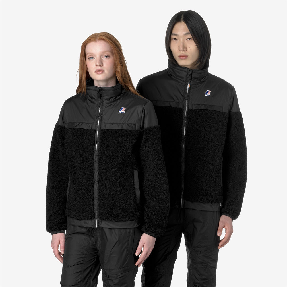 Fleece Unisex LE VRAI 3.0 JILDE ORSETTO Jacket BLACK-BLACK PURE Detail Double				