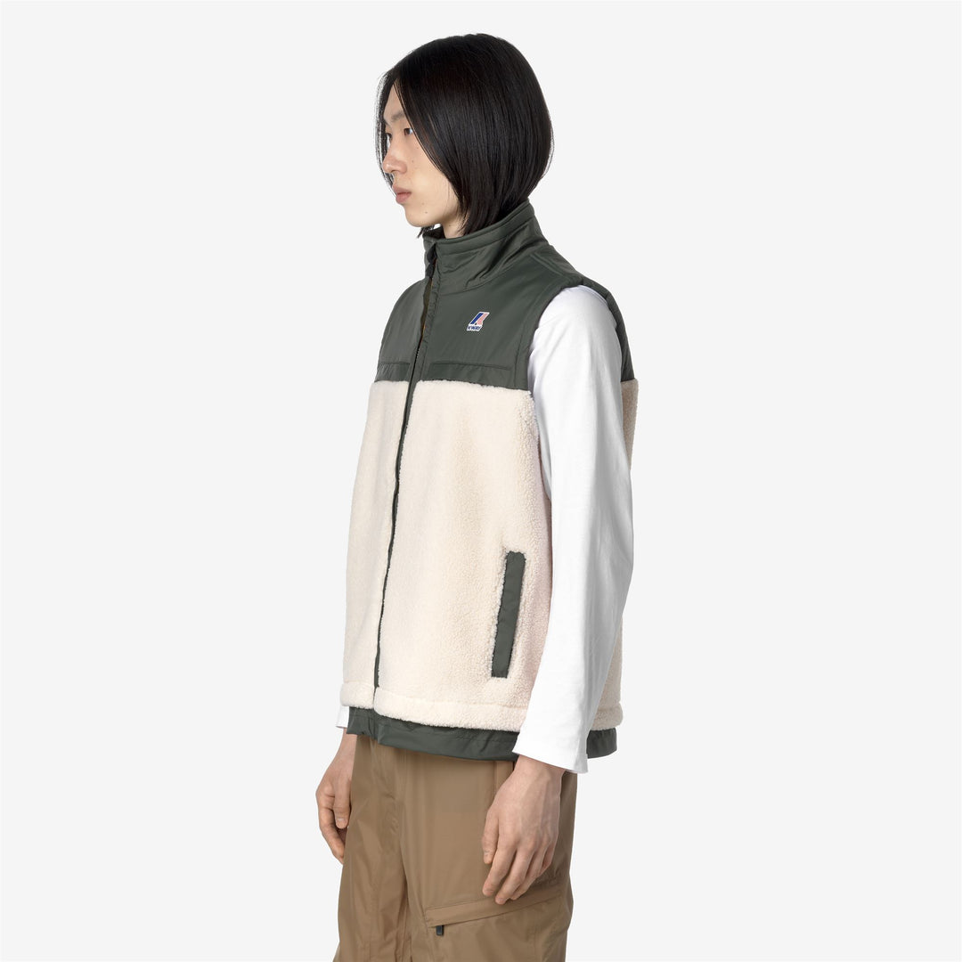 Fleece Unisex LE VRAI 3.0 JILE ORSETTO Jacket ECRU-GREEN BLACKISH Detail (jpg Rgb)			