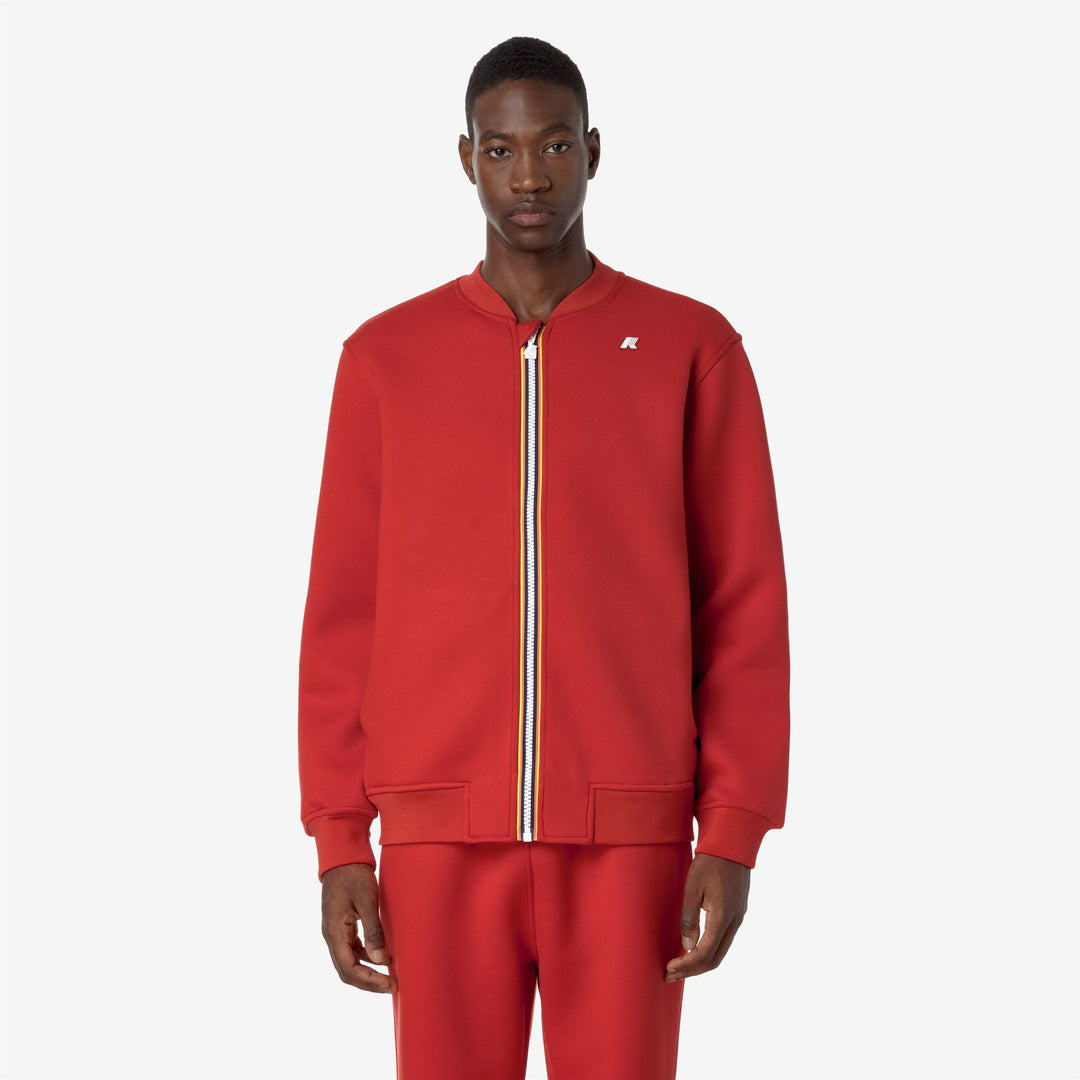 Fleece Man ABEL SPACER Jacket RED POMPEIAN Dressed Back (jpg Rgb)		