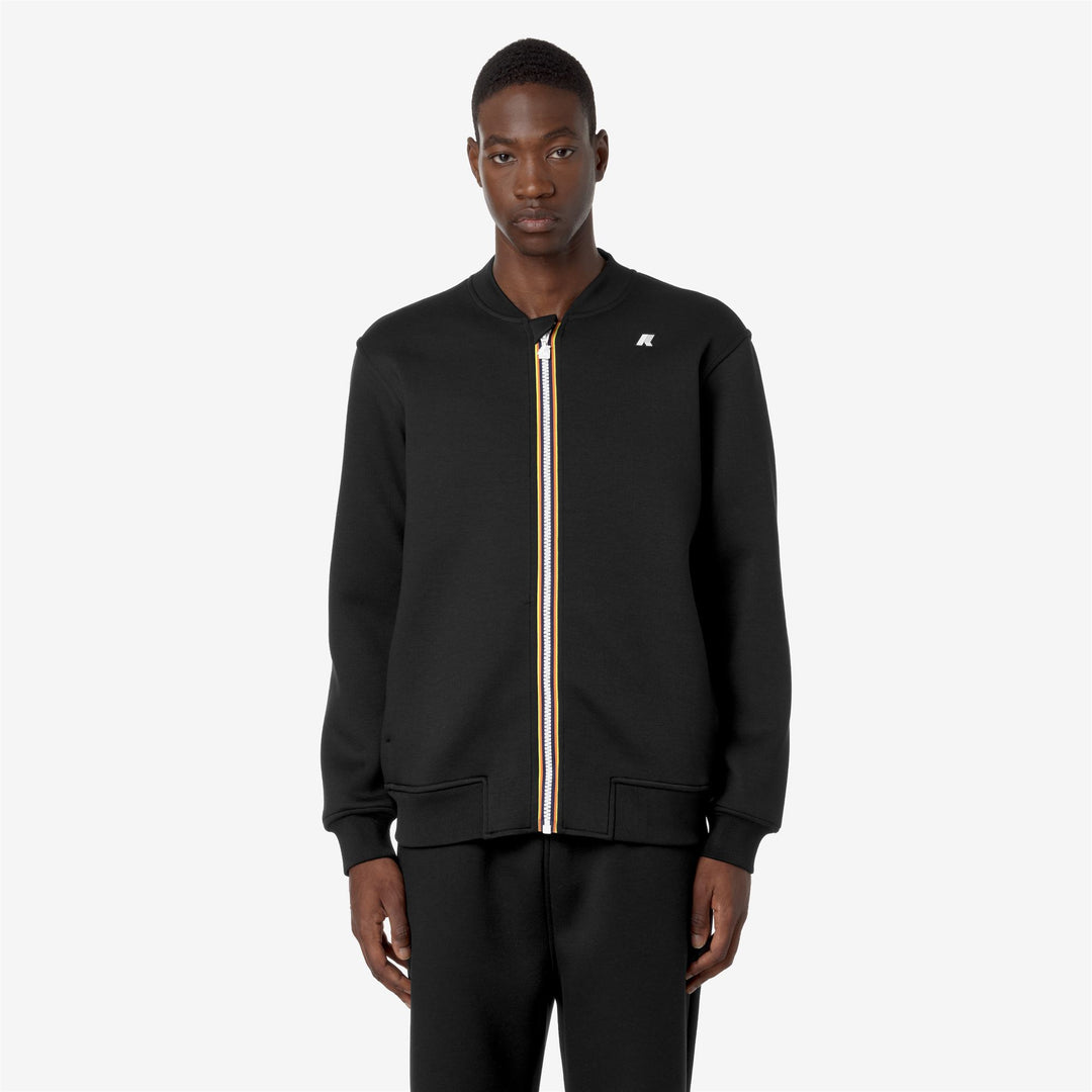 Fleece Man ABEL SPACER Jacket BLACK PURE Dressed Back (jpg Rgb)		