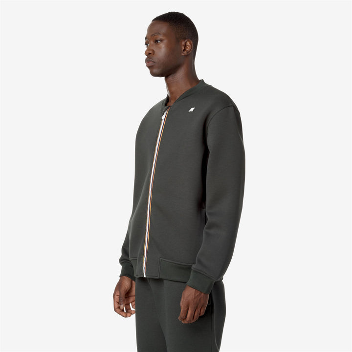 Fleece Man ABEL SPACER Jacket GREEN BLACKISH Detail (jpg Rgb)			