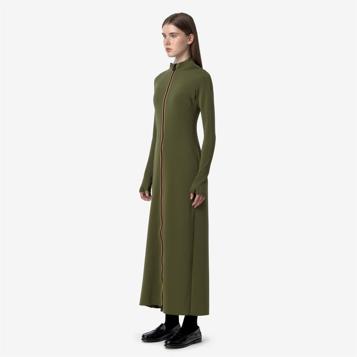 Dresses Woman SHASY SCUBA Long GREEN WINTER Detail (jpg Rgb)			