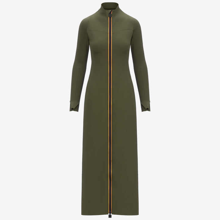 Dresses Woman SHASY SCUBA Long GREEN WINTER Photo (jpg Rgb)			