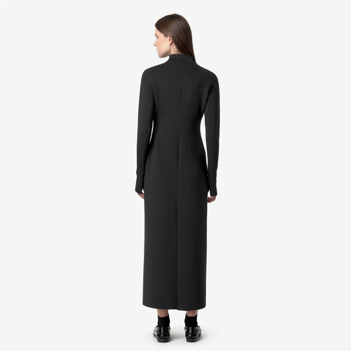 Dresses Woman SHASY SCUBA Long BLACK ASH Dressed Front Double		