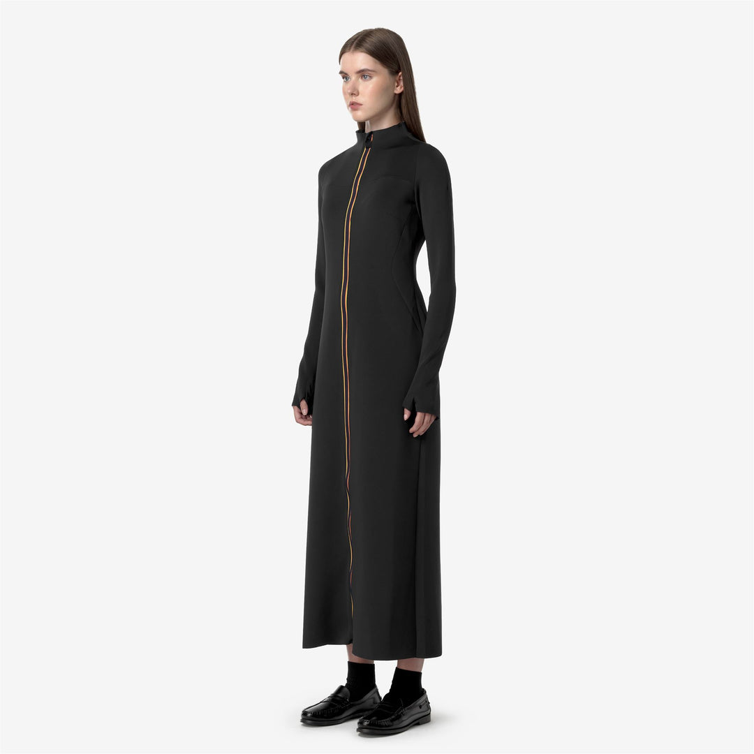 Dresses Woman SHASY SCUBA Long BLACK ASH Detail (jpg Rgb)			