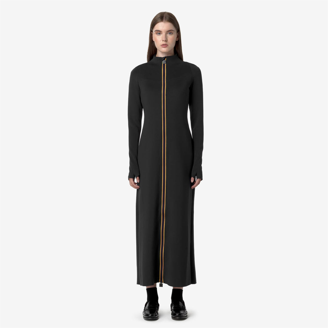 Dresses Woman SHASY SCUBA Long BLACK ASH Dressed Back (jpg Rgb)		