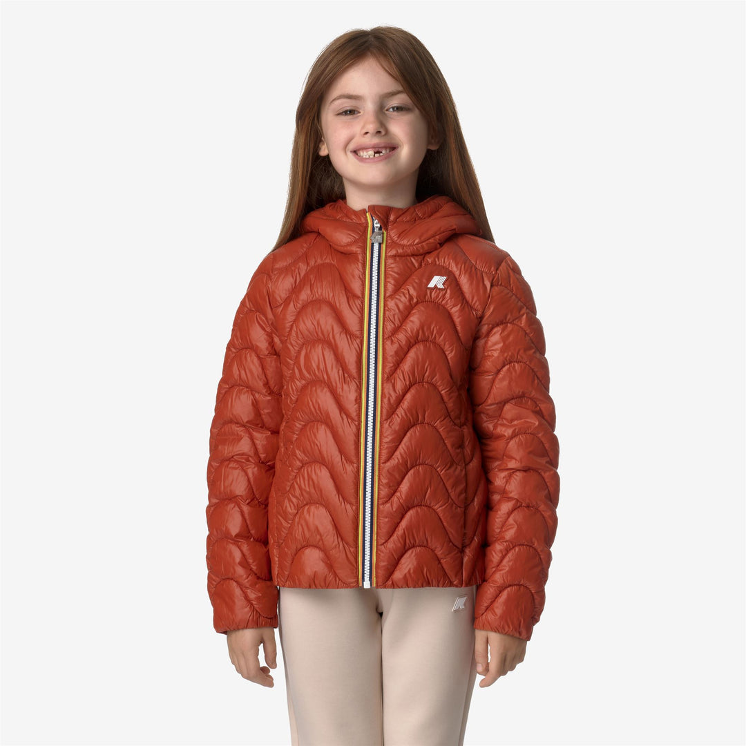 Jackets Girl P. LILY QUILTED WARM Short RED POMPEIAN Dressed Back (jpg Rgb)		