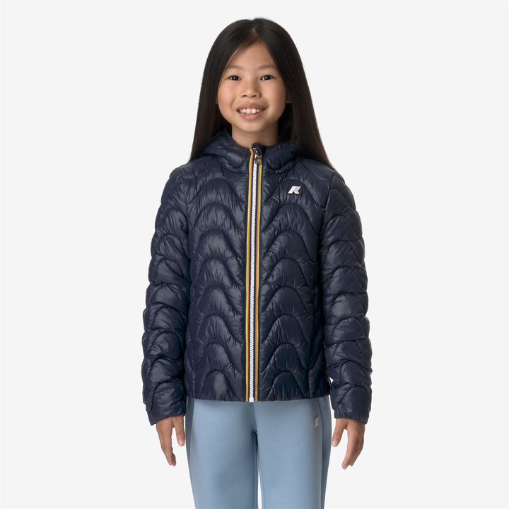 Jackets Girl P. LILY QUILTED WARM Short BLUE DEPTH Dressed Back (jpg Rgb)		