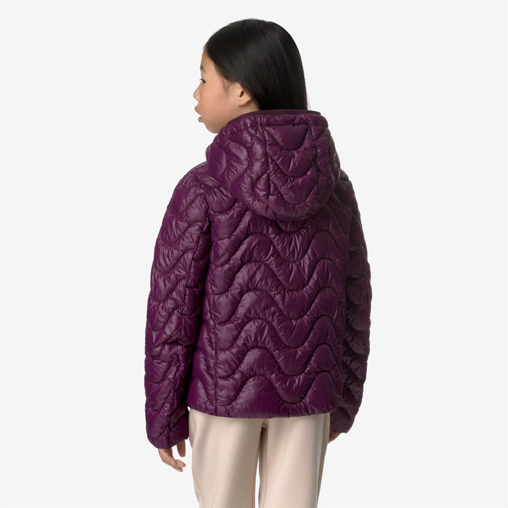 Jackets Girl P. LILY QUILTED WARM Short VIOLET DK PURPLE Dressed Front Double		