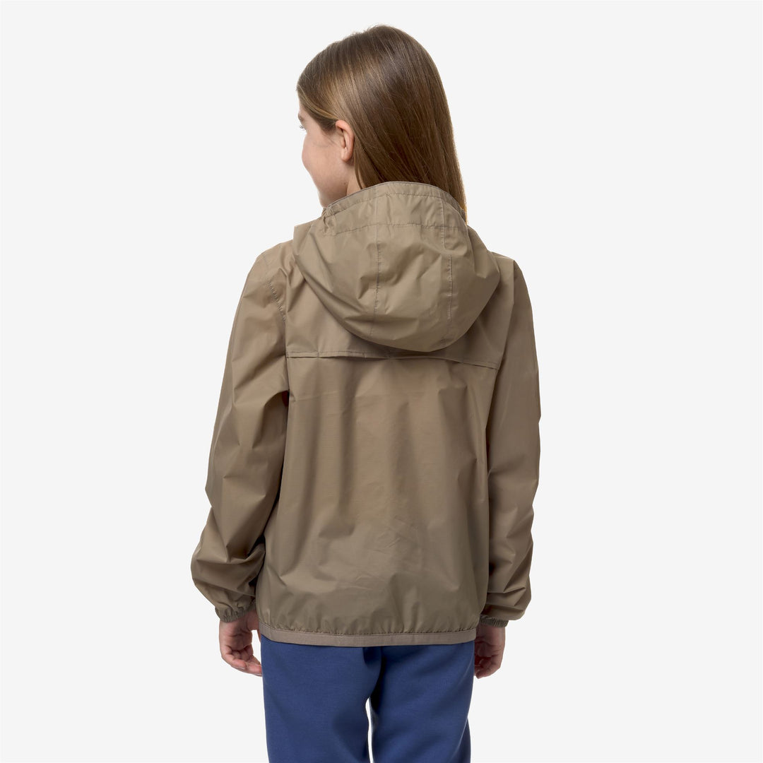 Jackets Kid unisex P. LE VRAI 3.0 CLAUDE Mid BEIGE TAUPE Dressed Front Double		