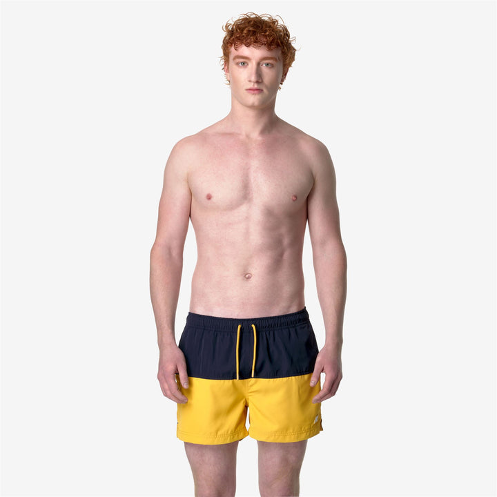 Bathing Suits Man LESLIE Swimming Trunk BLUE D-YELLOW M Dressed Back (jpg Rgb)		