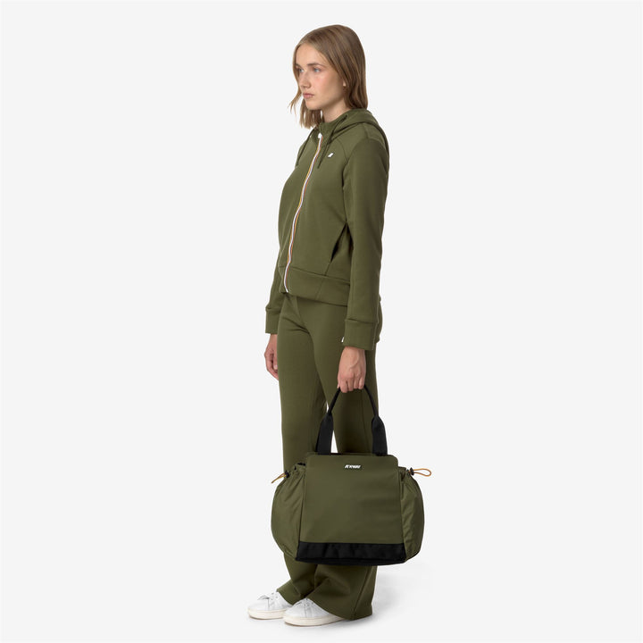 Bags Woman AISY TOTE BAG GREEN CYPRESS Dressed Front Double		