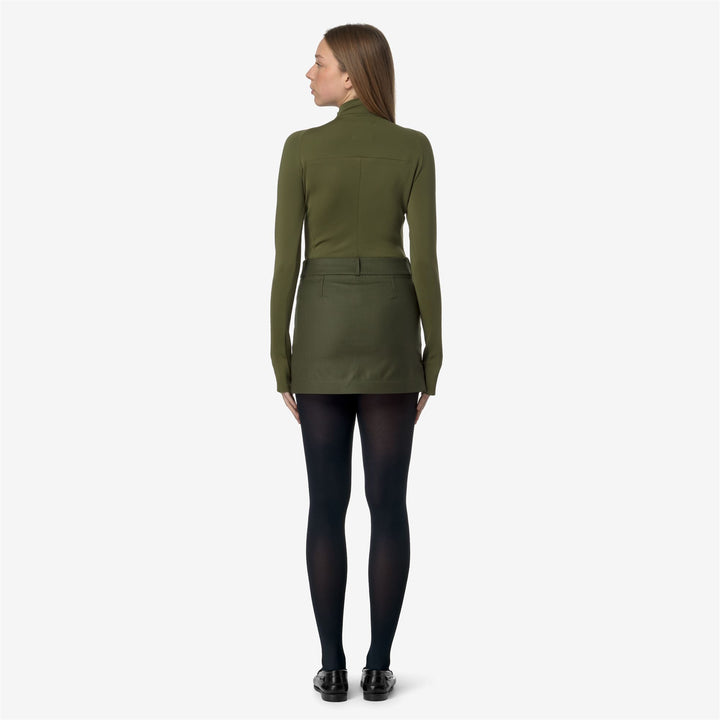 Skirts Woman MINIKI TECH WOOL 3L SOLID Short GREEN WINTER - BLACK ASH Dressed Front Double		