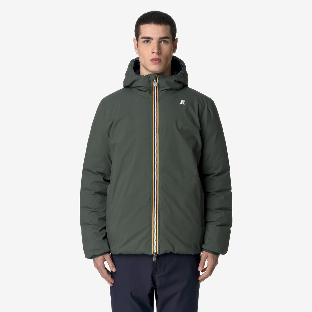 Jackets Man JACK ST THERMO DOUBLE Short GREEN BLACKISH - BLUE DEPTH Dressed Back (jpg Rgb)		