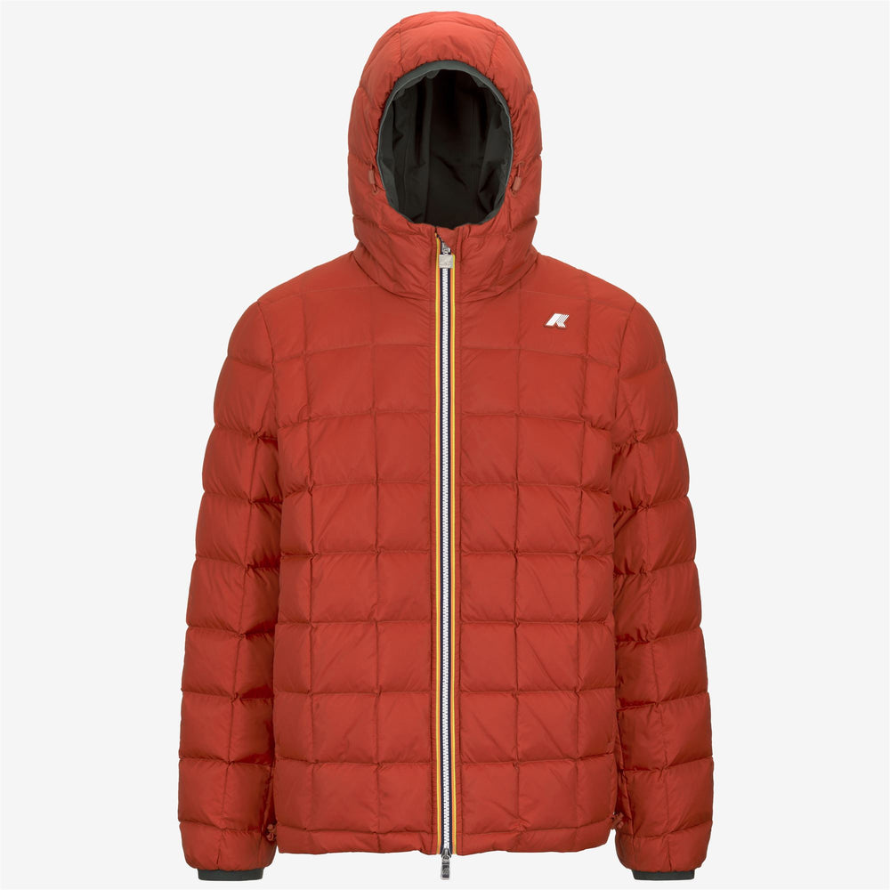 Jackets Man JACK ST THERMO DOUBLE Short GREEN BLACKISH - RED POMPEIAN Dressed Front (jpg Rgb)	