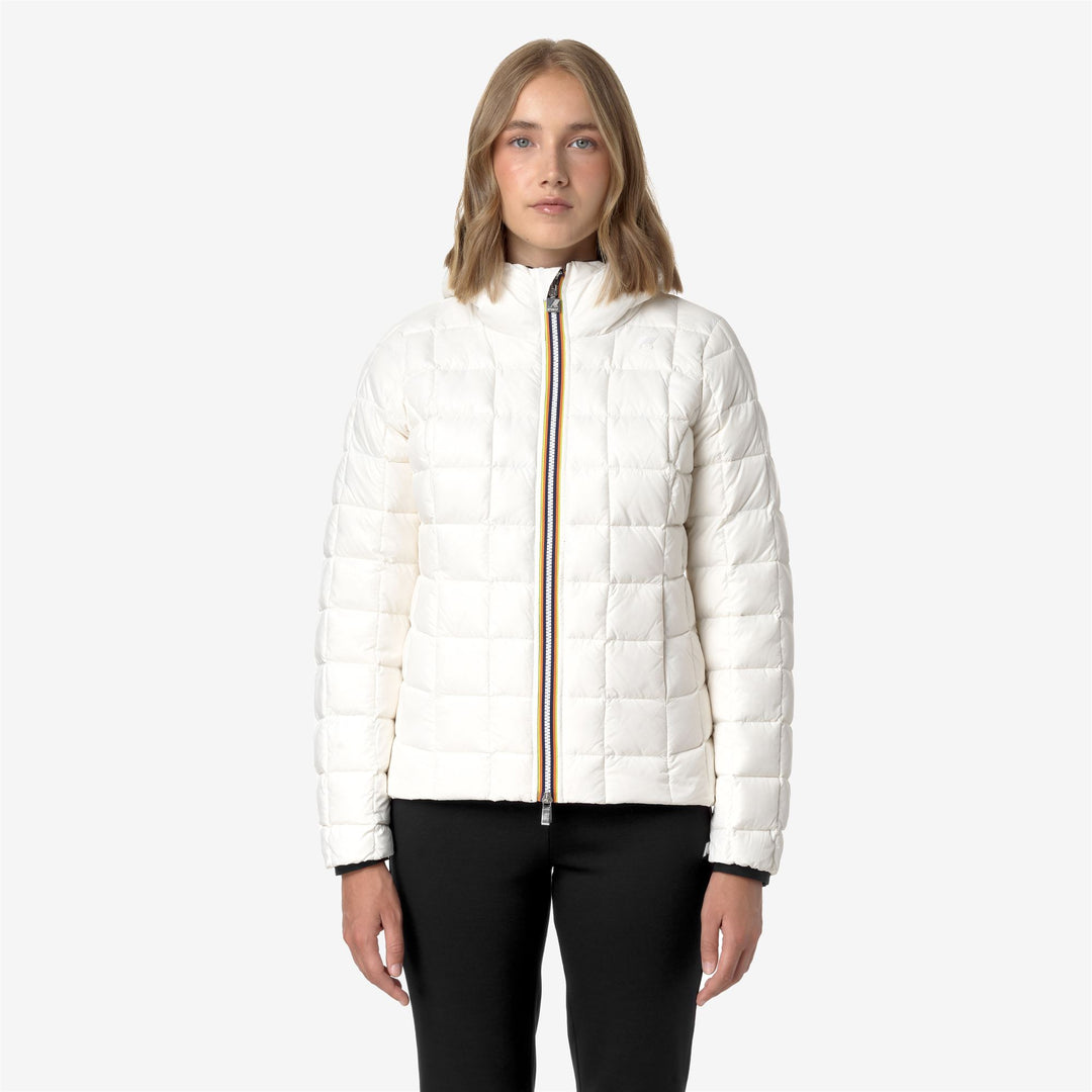 Jackets Woman LILY ST THERMO DOUBLE Short BLACK PURE - WHITE GARDENIA Detail Double				