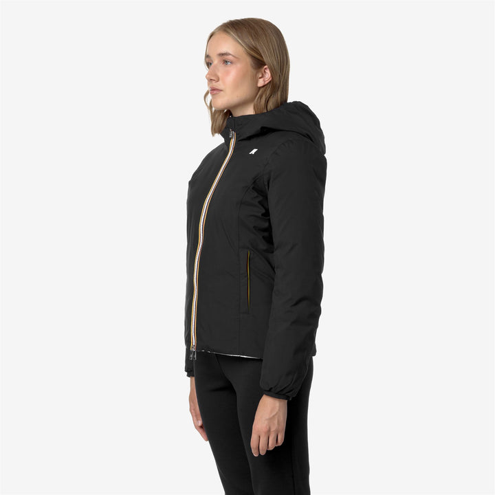 Jackets Woman LILY ST THERMO DOUBLE Short BLACK PURE - WHITE GARDENIA Detail (jpg Rgb)			