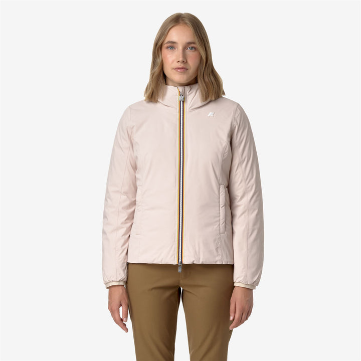 Jackets Woman LILY ST THERMO DOUBLE Short PINK T-BROWN G Dressed Back (jpg Rgb)		