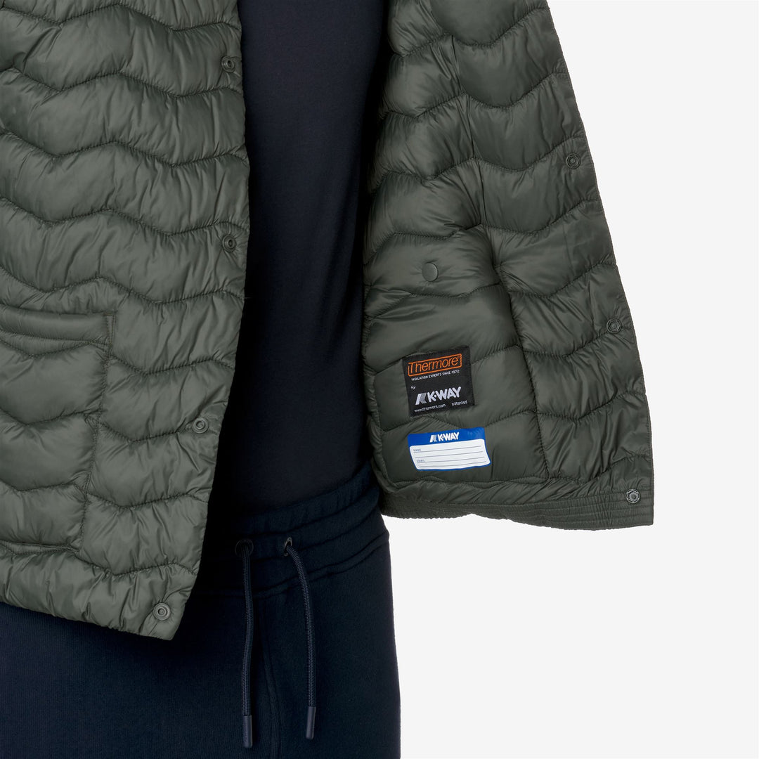 Jackets Man VALTY QUILTED WARM Vest GREEN BLACKISH Detail Double				