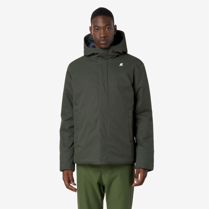 Jackets Man JACKO TWILL MARMOTTA Short GREEN B-BLUE A Dressed Back (jpg Rgb)		