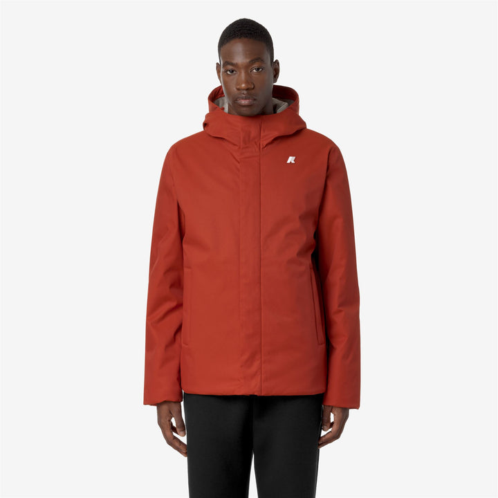 Jackets Man JACKO TWILL MARMOTTA Short RED P-GREY B Dressed Back (jpg Rgb)		