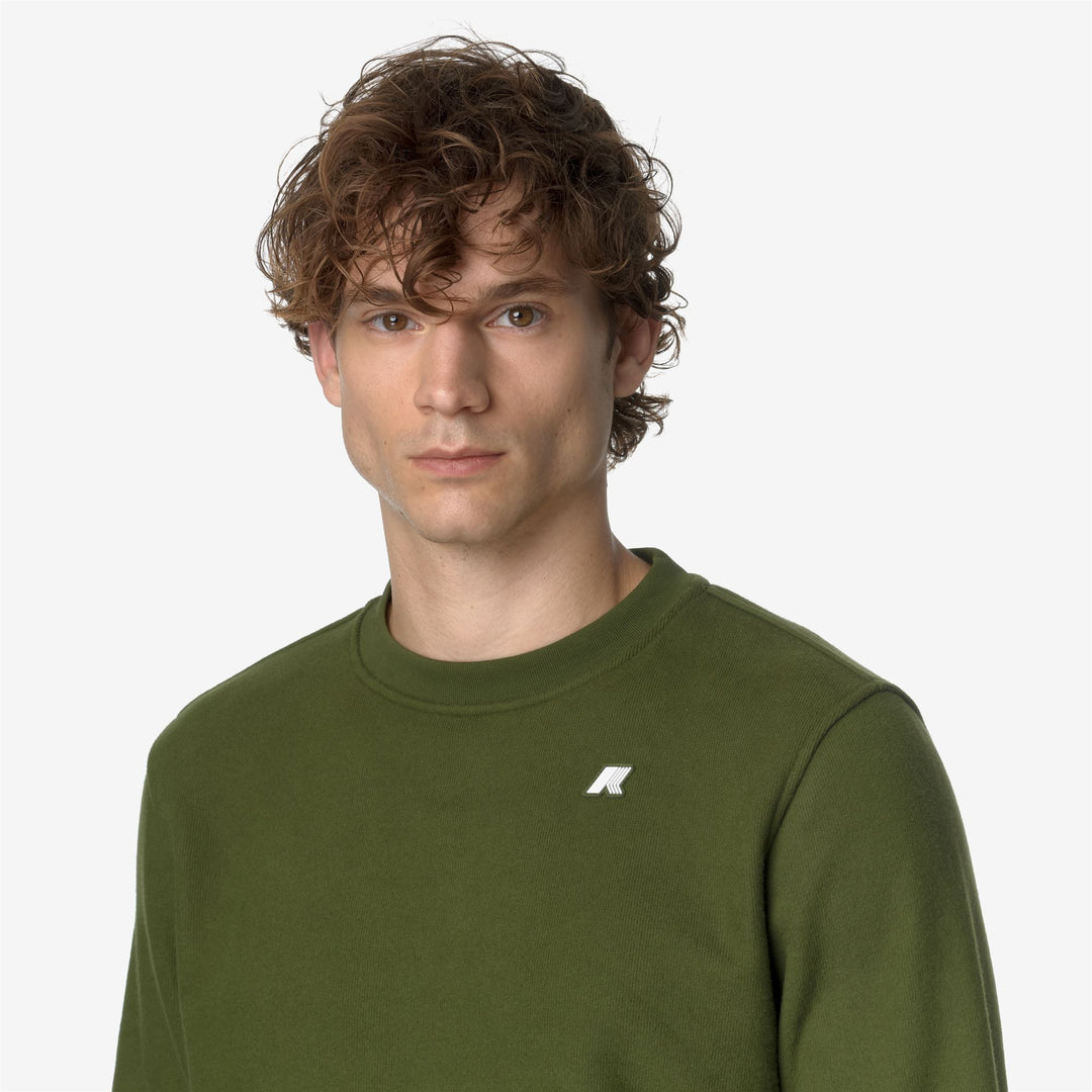 Fleece Man BAPTISTE HEAVY FLEECE Jumper GREEN CYPRESS Detail Double				