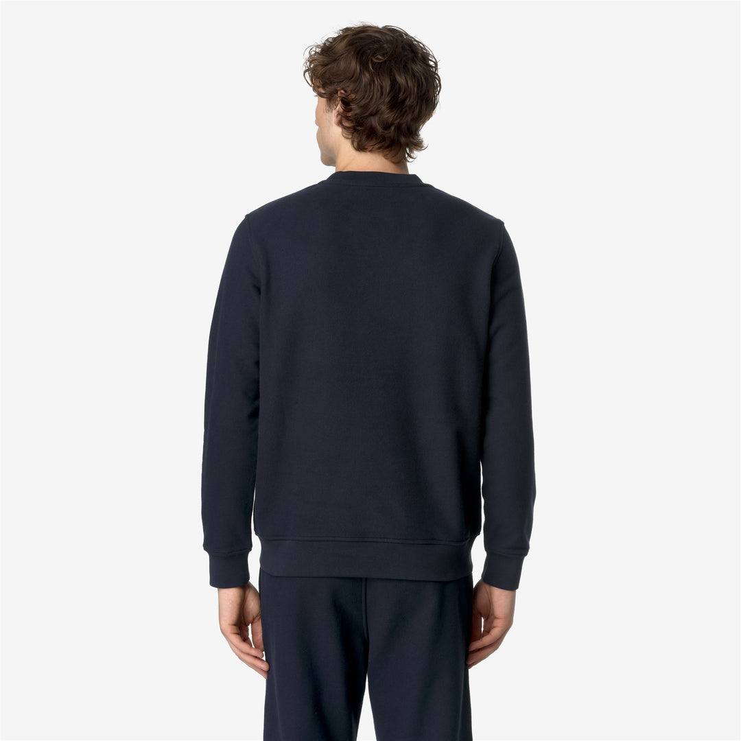 Fleece Man BAPTISTE HEAVY FLEECE Jumper BLUE DEPTH Dressed Front Double		