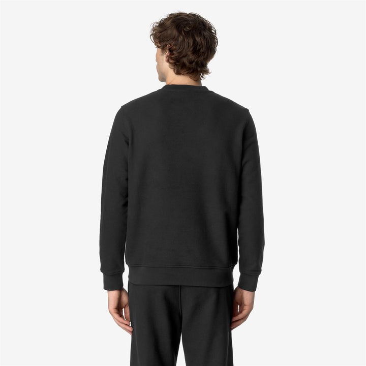 Fleece Man BAPTISTE HEAVY FLEECE Jumper BLACK PURE Dressed Front Double		