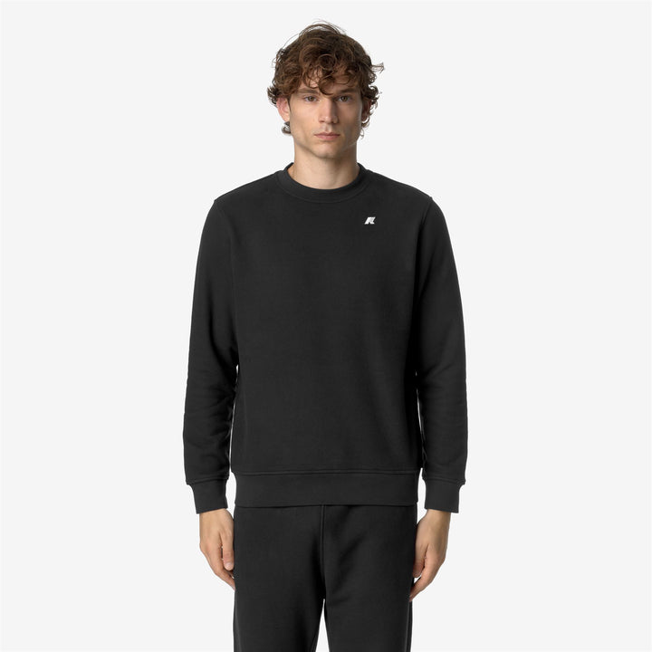 Fleece Man BAPTISTE HEAVY FLEECE Jumper BLACK PURE Dressed Back (jpg Rgb)		