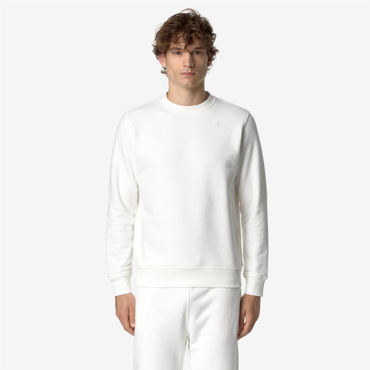 Fleece Man BAPTISTE HEAVY FLEECE Jumper WHITE GARDENIA Dressed Back (jpg Rgb)		