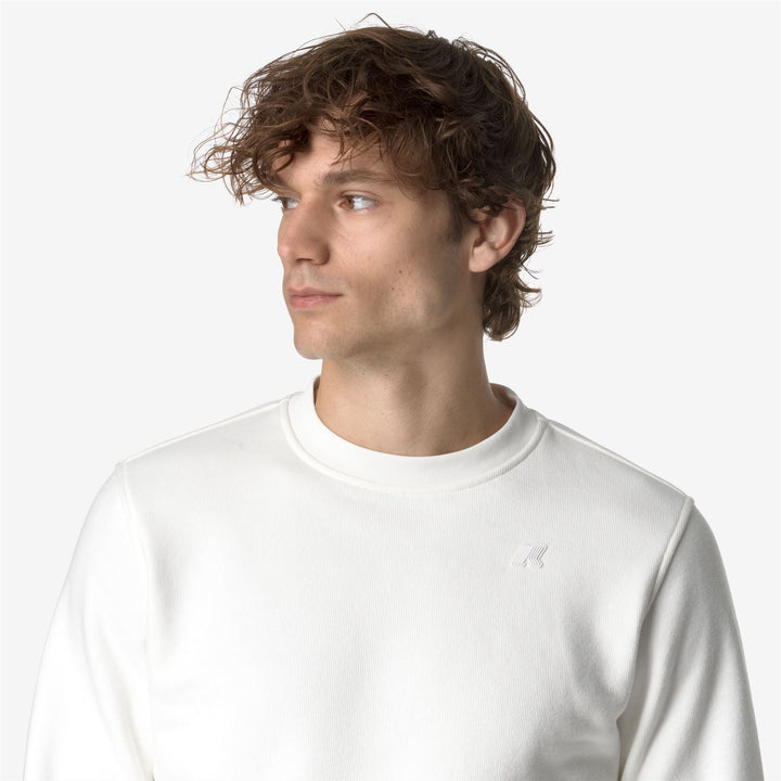 Fleece Man BAPTISTE HEAVY FLEECE Jumper WHITE GARDENIA Detail Double				