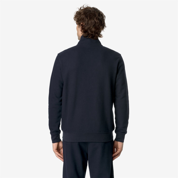 Fleece Man FINN HEAVY FLEECE Jacket BLUE DEPTH Dressed Front Double		