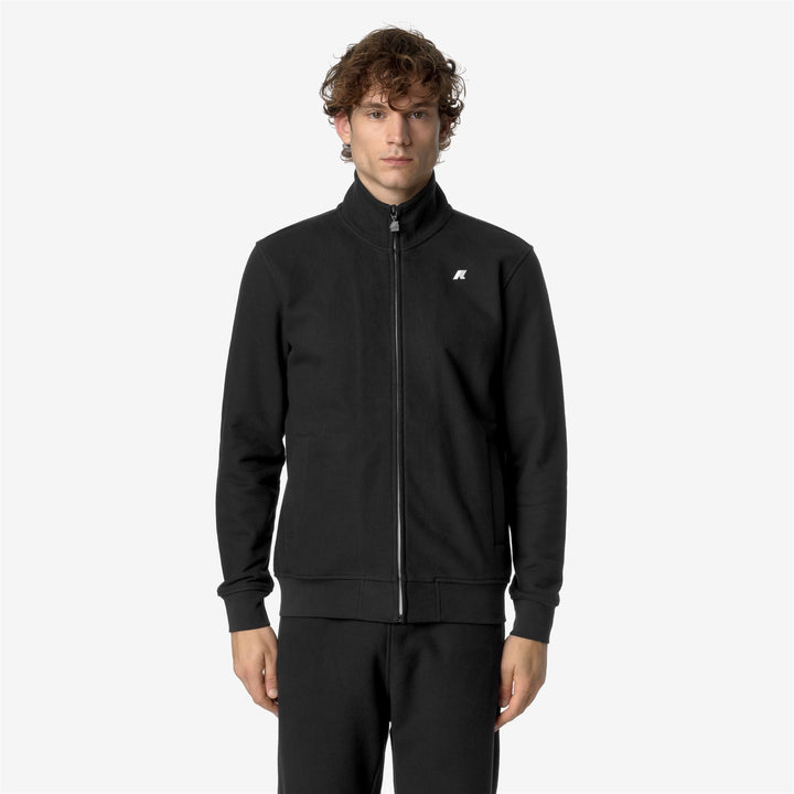 Fleece Man FINN HEAVY FLEECE Jacket BLACK PURE Dressed Back (jpg Rgb)		