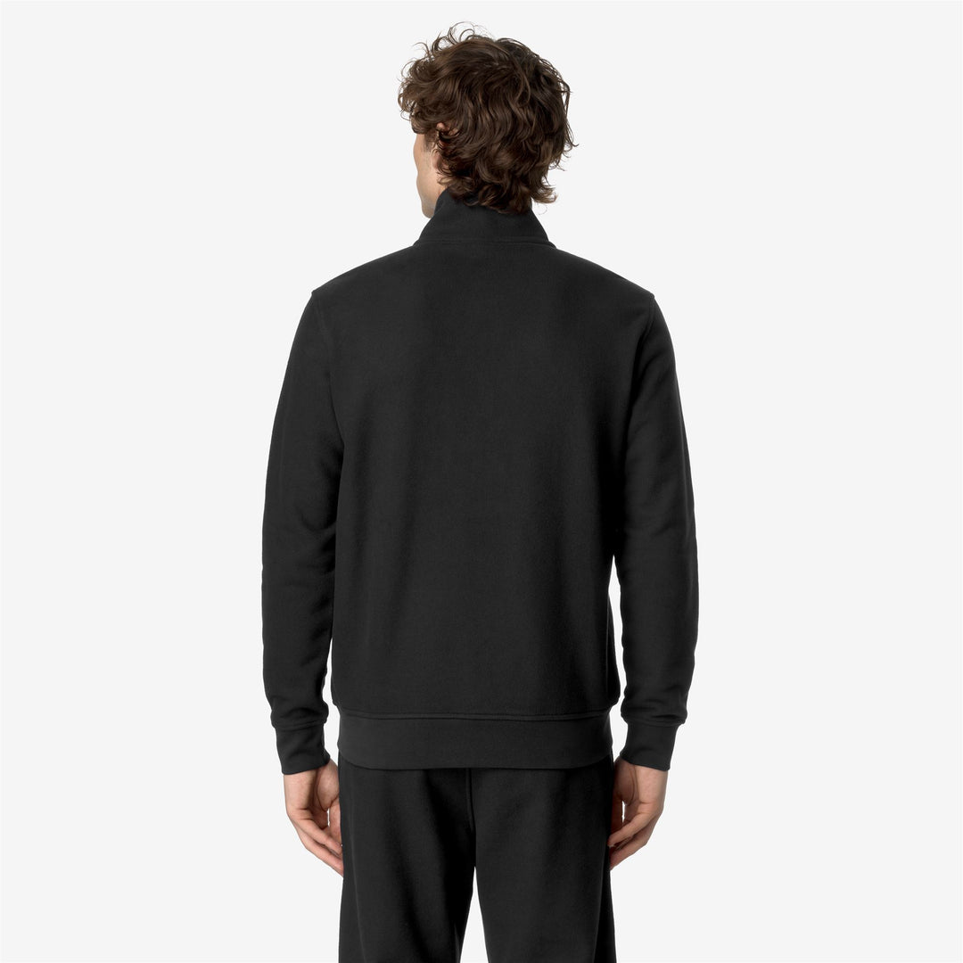 Fleece Man FINN HEAVY FLEECE Jacket BLACK PURE Dressed Front Double		