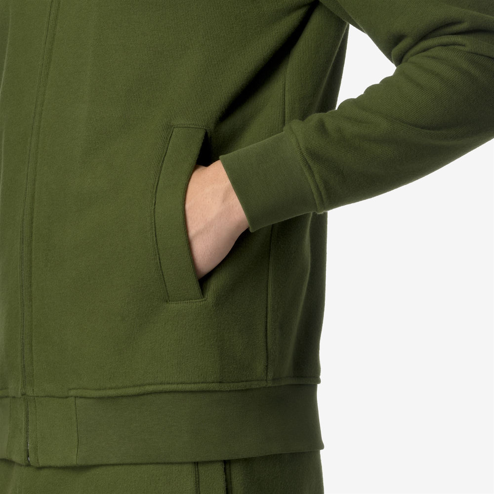 Fleece Man ANTHONY HEAVY FLEECE Jacket GREEN CYPRESS Detail Double				