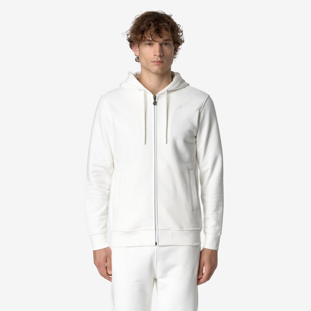 Fleece Man ANTHONY HEAVY FLEECE Jacket WHITE GARDENIA Dressed Back (jpg Rgb)		