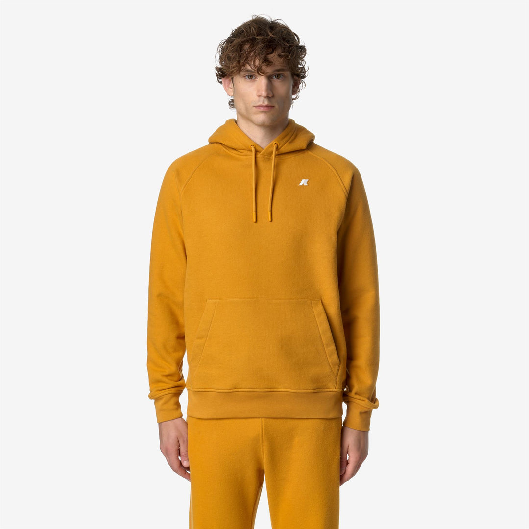 Fleece Man ALBAN HEAVY FLEECE Jumper YELLOW INCA Dressed Back (jpg Rgb)		