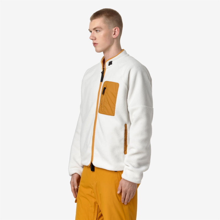 Fleece Man BESSANS Jacket WHITE G - YELLOW INCA Detail (jpg Rgb)			