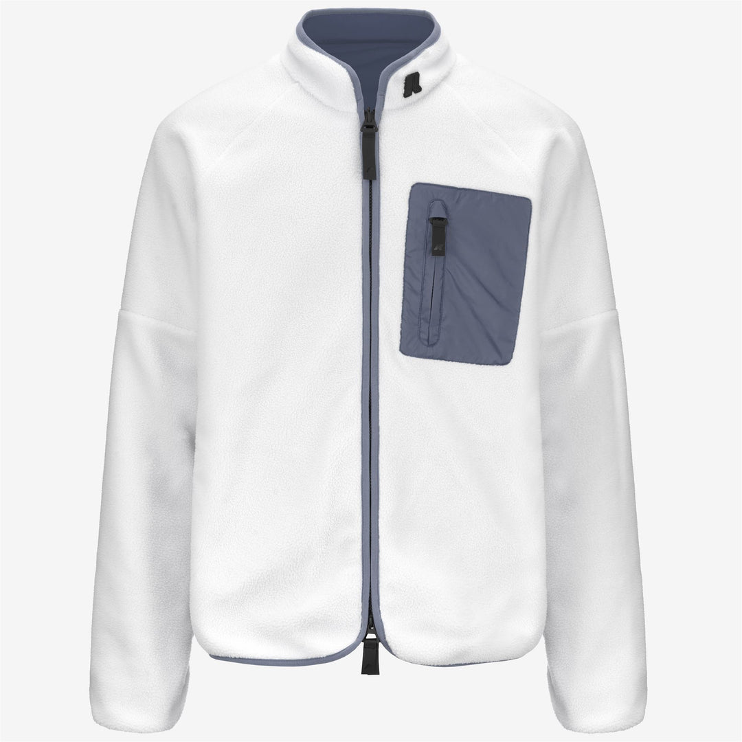 Fleece Man BESSANS Jacket WHITE G - GREY BLUE AVIO Photo (jpg Rgb)			